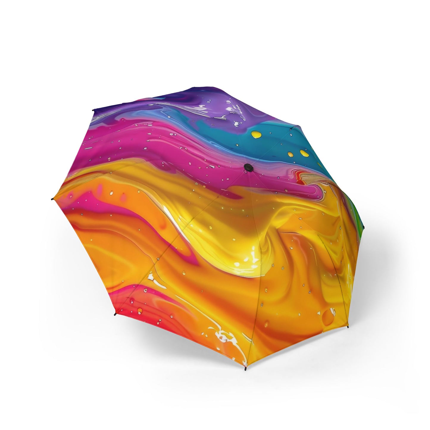Colorful Rainbow Paint Splash 48" Semi-Automatic Foldable Umbrella
