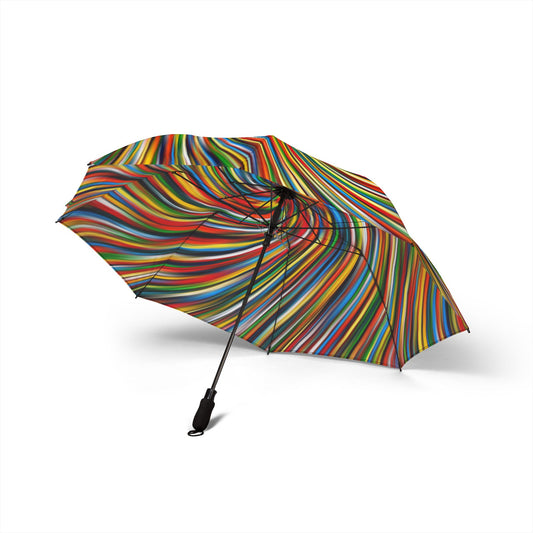 Colorful Rainbow Lollipop Swirl 48" Semi-Automatic Foldable Umbrella