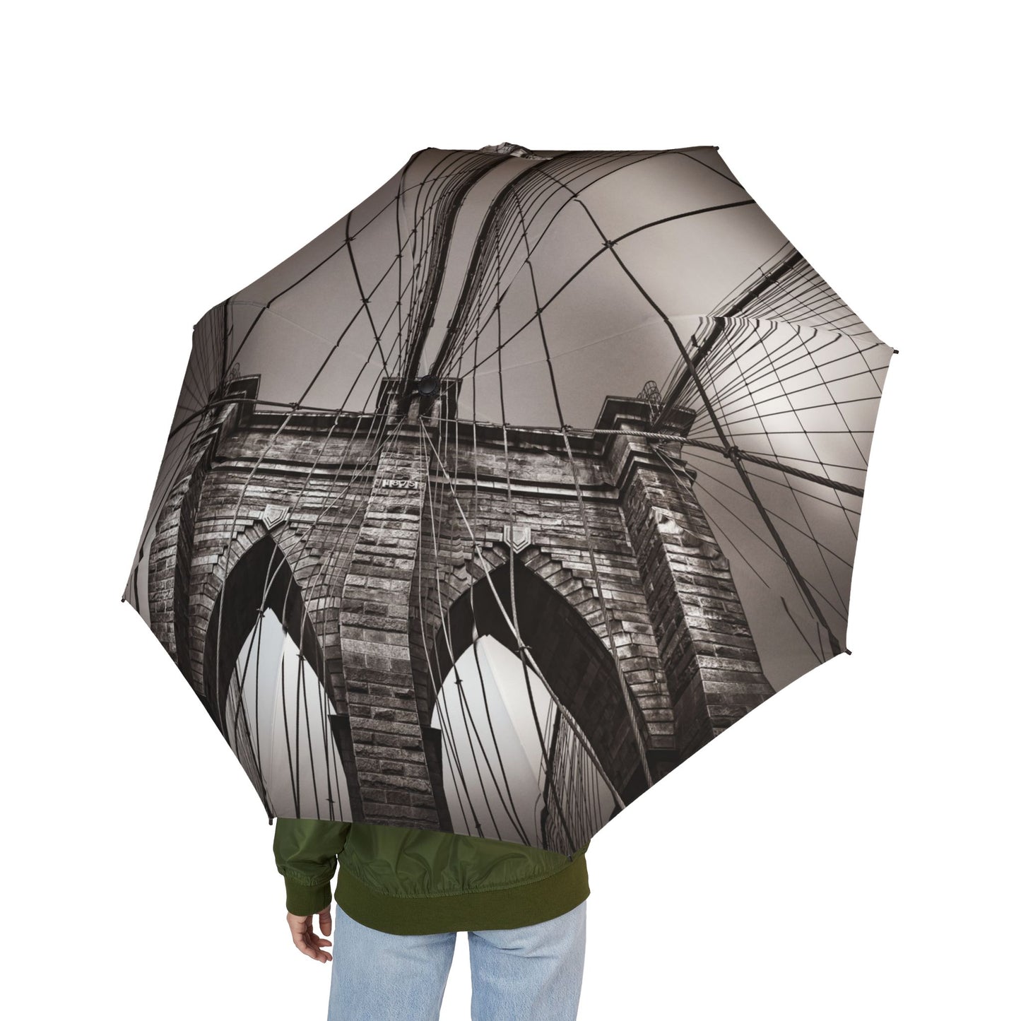 Vintage Brooklyn Bridge New York City 48" Semi-Automatic Foldable Umbrella