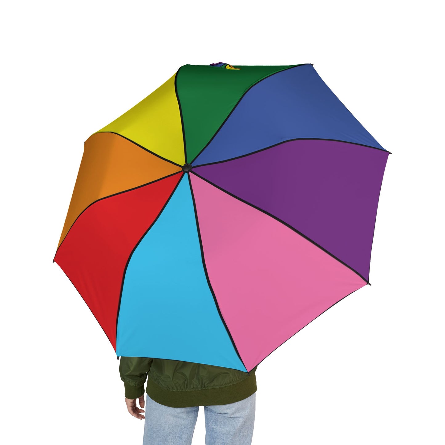PRIDE LGBTQ Rainbow 48" Semi-Automatic Foldable Umbrella