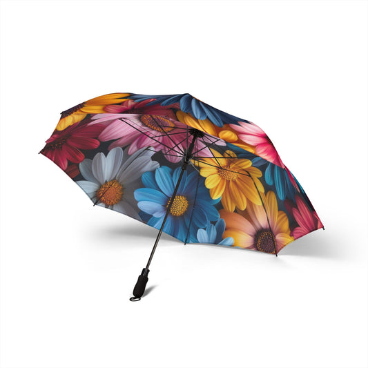 Colorful Bouquet of Rainbow Daisies 48" Semi-Automatic Foldable Umbrella