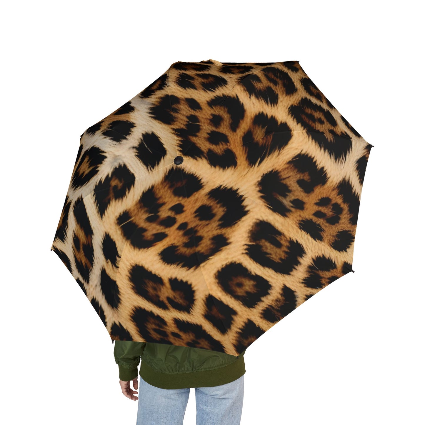 Leopard Cheetah Spots Animal Print 48" Semi-Automatic Foldable Umbrella