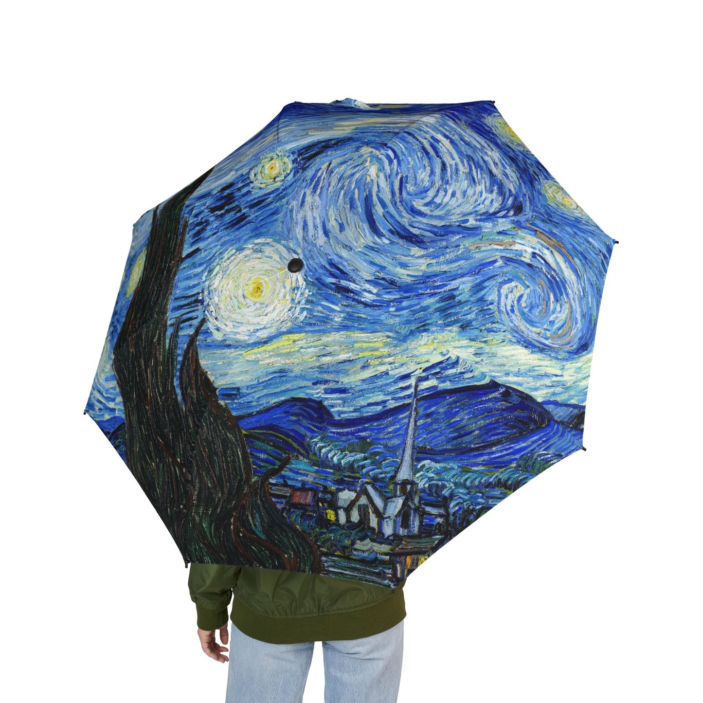 Van Gogh's Starry Night 48" Semi-Automatic Foldable Umbrella