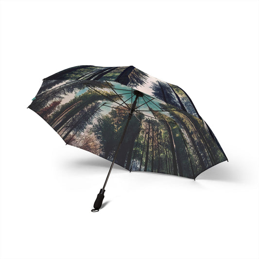 Coniferous Pine Tree Canopy 48" Semi-Automatic Foldable Umbrella
