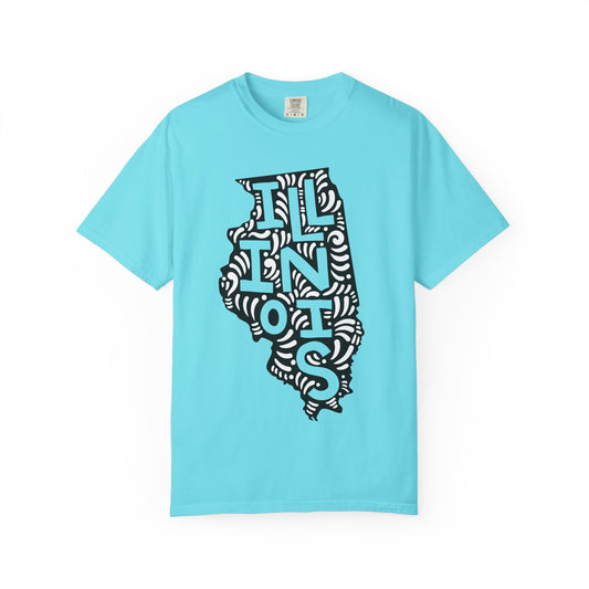 Illinois "Woodcut Series" T-Shirt - 14 Colors in 7 Sizes Available!